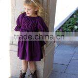 Hot Sale Baby Kids Ruffle Purple Gowns and Dresses 3/4 Sleeves Christmas Kids Baby Dress Girls thumbnail-2