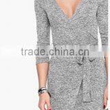 2015 Winter Hot Sale Irregular Half Sleeve Sexy Dress Slimfit Bodycon Dress for Women With Belt Autumn Dress thumbnail-2