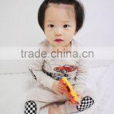 S15520A Baby Pure Color Sleepwear Kids Long Sleeve Cotton Pajamas thumbnail-3
