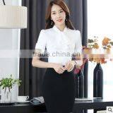 Factory Wholesale Manufacturing Womens Short Sleeve Multi-coloured Mature Ladies Formal Tops and Blouses thumbnail-2