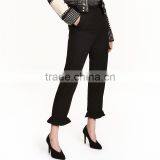 Summer Ankle-length Frill Trousers Woven Women Slacks thumbnail-5