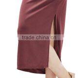 2017 OEM Spring Aubergine Calf Length Casual Loose Pencil Skirt thumbnail-3