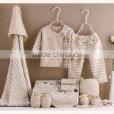 9 in 1 Set 100% Organic Cotton Baby Infant Clothing Set OEM Wholesale Newborn Baby Shower Gift