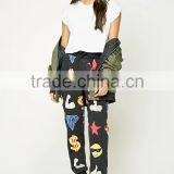 OEM Service Womens Spring Outdoor Elastic Narrow Cuff Canvas Printed Pants Trousers thumbnail-5