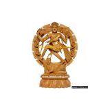 Handmade Wood Sculpture Shiva As Natraj Hindu Art India