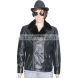 Leather Jacket With Fur Collar