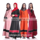 women fashion chiffon patch muslim dress/ymy muslim abaya kaftandress/ islamic muslim women dress