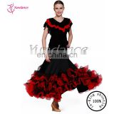 AB033 Red and black plus size ballroom dance costumes