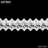 White Organza Fabric Lace Double Scalloped Trim thumbnail-1