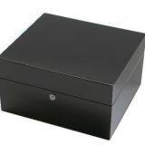 Black Wooden Watch Display Box With Booklet Slots,Wooden Watch Box With Card Slots thumbnail-2