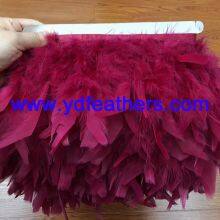 Dyed Colour Stripped Turkey Feather Fringe From China thumbnail-2