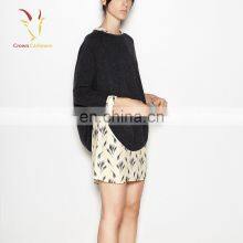 Irregular Hem Knitted Cashmere Wool Pullover Sweater for Women thumbnail-1