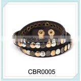 2014 fashion stud leather bracelet