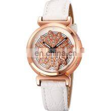 Newest Skmei 1766 Flower Dial Ladies Wristwatch Bracelet Leather Quartz Women Lady Dress Watches thumbnail-3