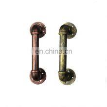 Traditional Rusty Antique Industrial Pipe Cabinet Barn Door Pull Handle Industrial Metal Pipe Door Handle thumbnail-3