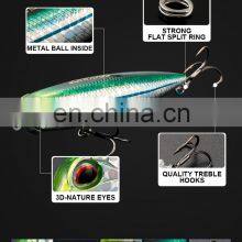 JOHNCOO New Pencil Fishing Lure 65mm 100mm Hard Bait Fish Bait Topwater Hard Lure Artificial Wobblers thumbnail-3