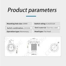Waterproof 10mm Stainless Steel Flat Round Head 1no1nc Electric Push Button Self Recovery thumbnail-3