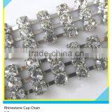 Mix Color Glass Material And Round Shape Rhinestone Chain Trimming In Bulk thumbnail-2