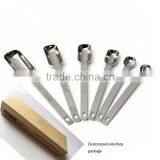 New Amazon Rectangular Stainless Steel Measuring Spoons 6piece Set for Dry or Liquid Coffee Measuring Spoon Set With Logo