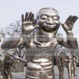 Stainless Steel Sculpture Loughing Man for Commercial Plaza thumbnail-2