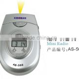 mini fm radio with time display