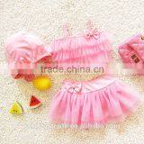 Korean Style Kids Swimwear Cute Flower Bikini Chiffon Lace Strap Baby Girls Swimwear for 2-8 Years thumbnail-3