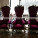 Cheap Golden Silver Classic Antique Reproduction Wooden Royal King Throne Chair thumbnail-4