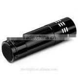 Camping Mini 9 LED Flashlight High Power 9 Leds Flash Light Black Hiking Torch Lamp Flashlight Use 3* AAA Battery thumbnail-6