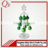 Romantic Design Glass Christmas Tree With Green Glass Pendants