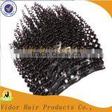 Unprocessed Virgin Brazilian Full Cuticle Afro Kinky Curly Clip On Hair Extension thumbnail-1