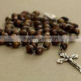 Olive Wood Catholic Rosary With Oval Olive Wood Beads Retail Box thumbnail-6