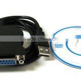 New DB25 25 Pin USB to Female Parallel IEEE 1284 Printer Adapter Cable Cord PC