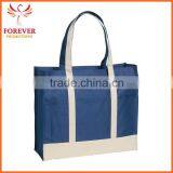 Hot Selling Customized Logo 600D Tow Tone Tote Bag With Contrasting Shopping Tote Bag thumbnail-5
