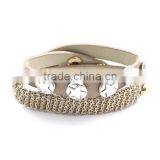 2015 PU DIY Button Chain Wrap Bracelet .Star Button thumbnail-4