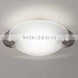 0816-27 Spiraled Metal a Sanded White or Amber Scavo Glass Diffuser That Emits a Soft Ceiling Light