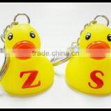 Yellow rubber duck keychains