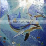 Home element glass mosaic mix blue dolphin swimming pool mosaics