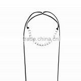 Fashion Changeable Alloy Circle Beads Charms Ornament Black Leather Long Tassel Bolo Tie Necklaces For Women Sweater Decoration thumbnail-6