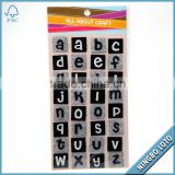 Black and White Letters Fabric Stickers
