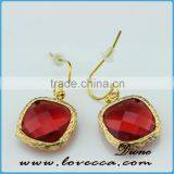 DIY Fashion Jewelry Green Bezel Sets Stones Cheap Drop Earring Crystal thumbnail-5