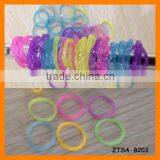 Latest 2014 Glitter Candy Color Loom Rubber Bracelet Bands Wholesale ZTSA-B202 thumbnail-1