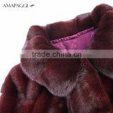 China Sale Dyed Real Mink Winter Fur Coat for Fashion Lady thumbnail-4
