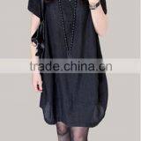 Cotton Linen V-neck Formal Casual Pregnancy Clothing Summer Plus Size thumbnail-3