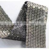 Hot Selling 4.2cm Width Bronze Embroidery Sequin Trim for Garment thumbnail-3