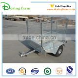 5x3 galvanized single axle commercial tipping caged box trailer