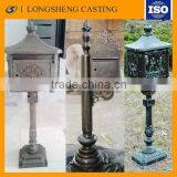 Round Free Standing Cast Iron Outdoor Mailbox Decorative Mailbox thumbnail-2