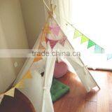 Classic Solid White Four Poles Two Windows Style Indian Kids Teepee Tent Great Gift for Children' Birthday, Christmas thumbnail-4