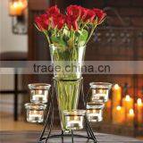 Metal Wire Flower Vase Stand Metal Centerpiece Decorative Candle Holder thumbnail-3