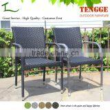Patio Outdoor Black Color Resin Rattan Garden Arm Chair thumbnail-1