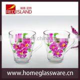 230ml Unique Flower Pattern Glass Coffee Mug Glass Tea Mug thumbnail-1